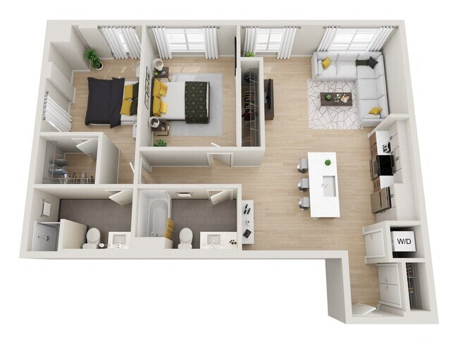 2x2 G MFTE floor plan
